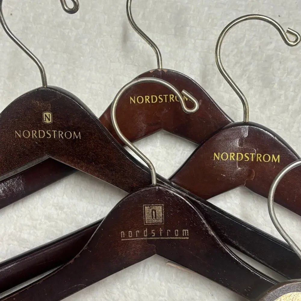 Vintage Nordstrom Wooden Suit Hangers Lot of 5